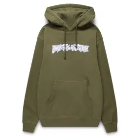 CUT OUT LOGO HOODIE ARMY GREEN | Bodega
